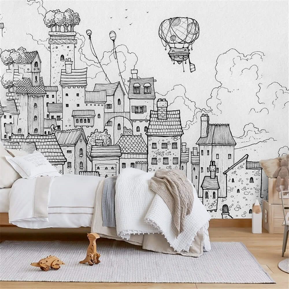 Cityscape Adventures Kids Wallpaper Mural