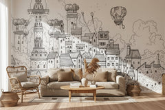 Cityscape Adventures Kids Wallpaper Mural