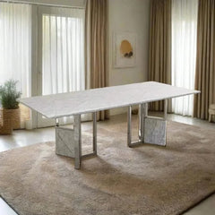 Classic Marble & Gold Texture Dining Table