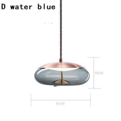 Clear Glass Pendant Light – Smoke Glass Hanging Lamp with Remote
