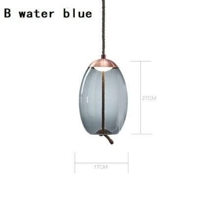 Clear Glass Pendant Light – Smoke Glass Hanging Lamp with Remote