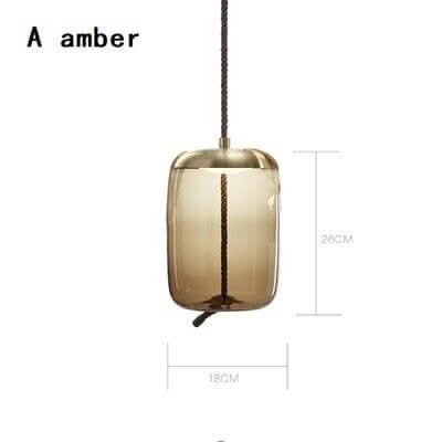 Clear Glass Pendant Light – Smoke Glass Hanging Lamp with Remote