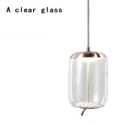 Clear Glass Pendant Light – Smoke Glass Hanging Lamp with Remote