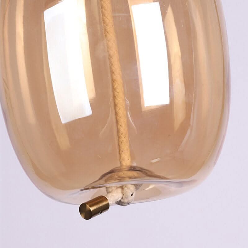 Clear Glass Pendant Light – Smoke Glass Hanging Lamp with Remote