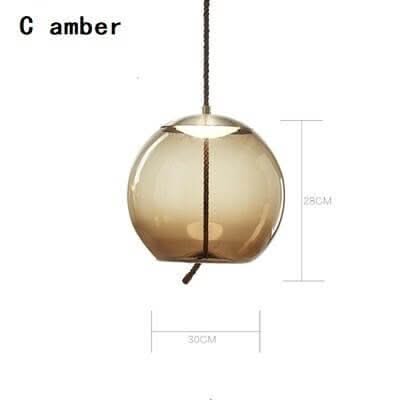 Clear Glass Pendant Light – Smoke Glass Hanging Lamp with Remote