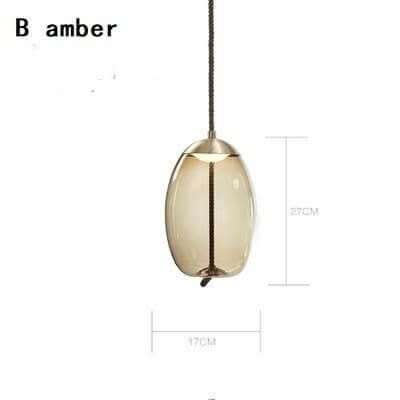 Clear Glass Pendant Light – Smoke Glass Hanging Lamp with Remote