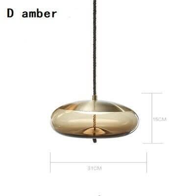 Clear Glass Pendant Light – Smoke Glass Hanging Lamp with Remote