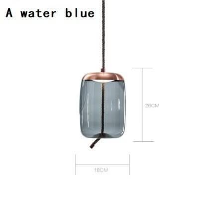 Clear Glass Pendant Light – Smoke Glass Hanging Lamp with Remote