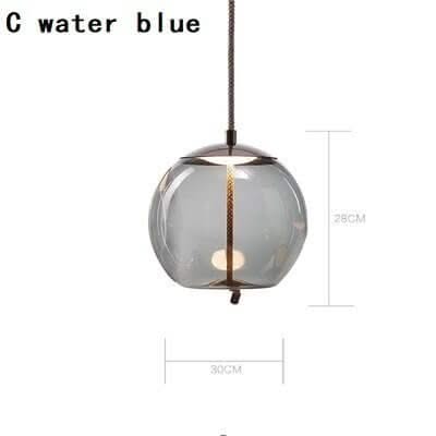 Clear Glass Pendant Light – Smoke Glass Hanging Lamp with Remote