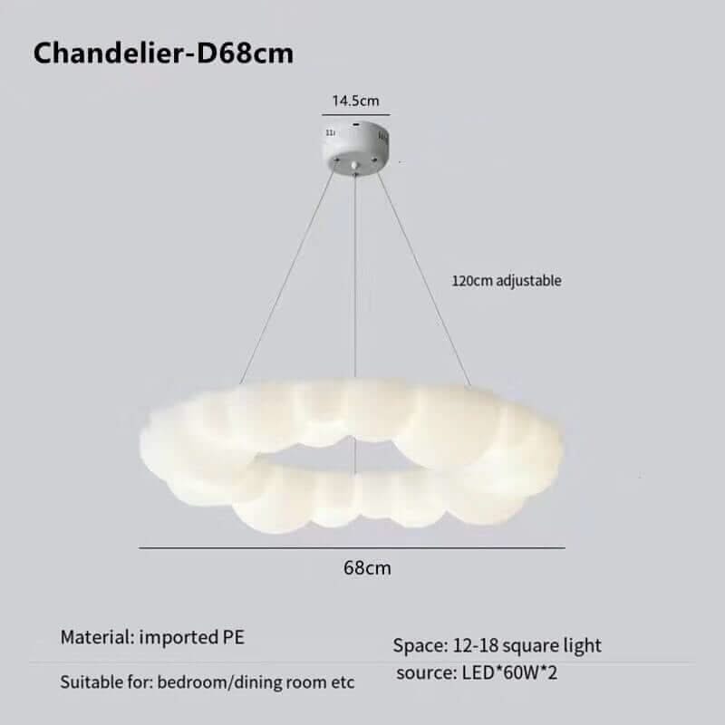 Cloud Chandelier – Whimsical LED in 3 Sizes, 3 Colours, Remote Control