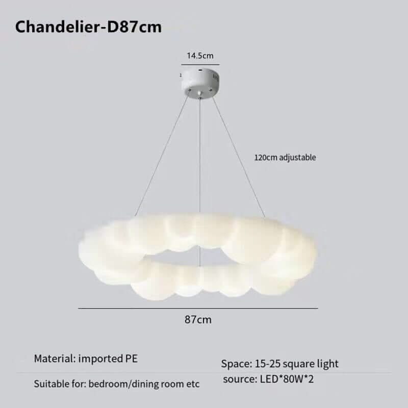 Cloud Chandelier – Whimsical LED in 3 Sizes, 3 Colours, Remote Control