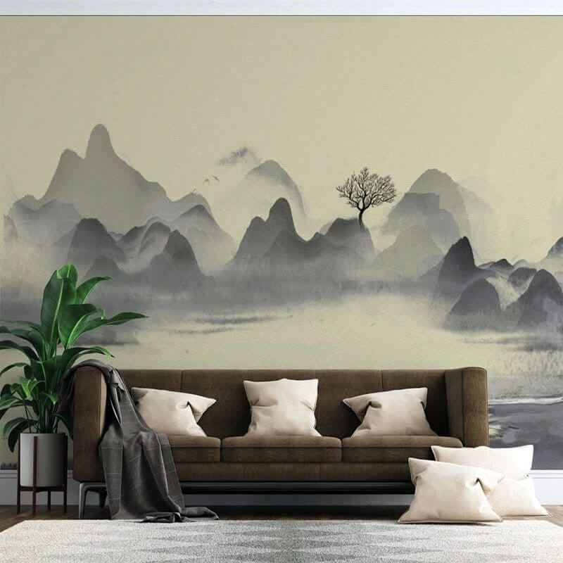 Cloudy Morning Lake Wallpaper Mural