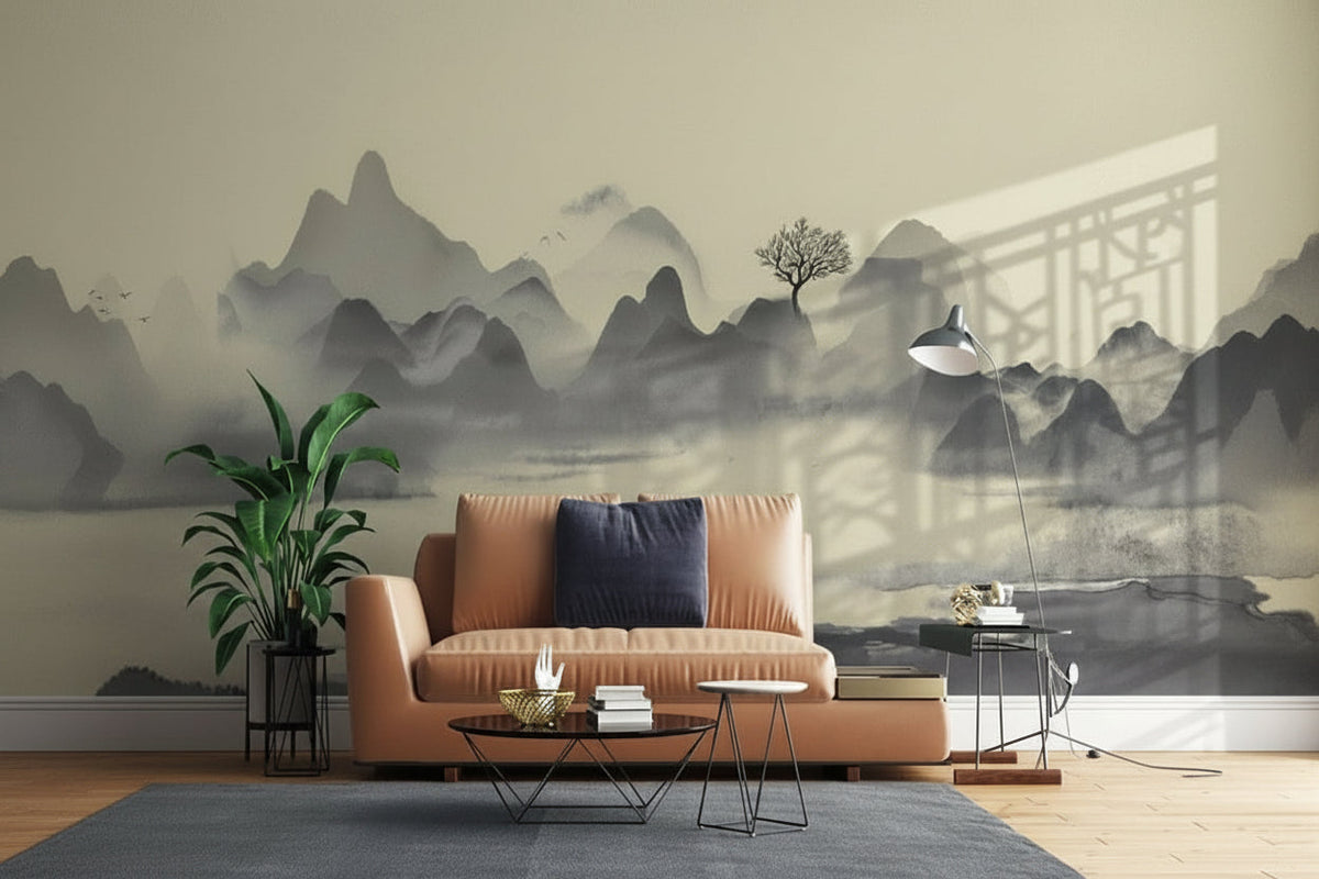 Cloudy Morning Lake Wallpaper Mural