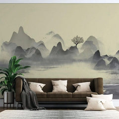 Cloudy Morning Lake Wallpaper Mural