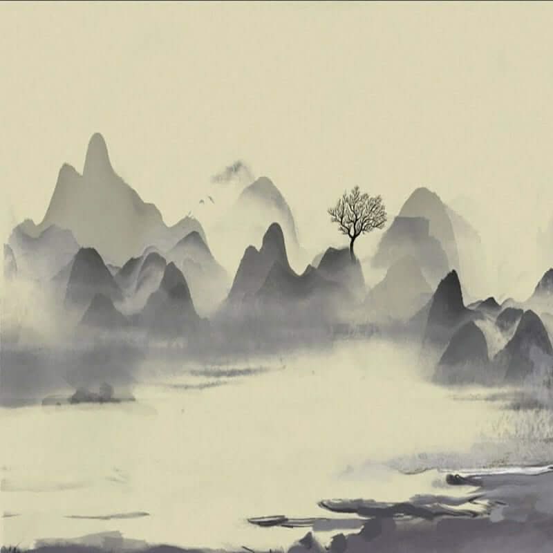 Cloudy Morning Lake Wallpaper Mural
