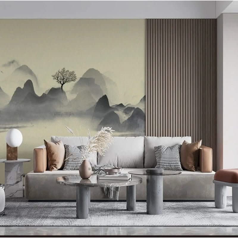 Cloudy Morning Lake Wallpaper Mural