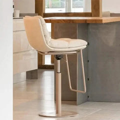 Cocina Leather Bar Chair – Adjustable Swivel Counter Stool with Metal Base