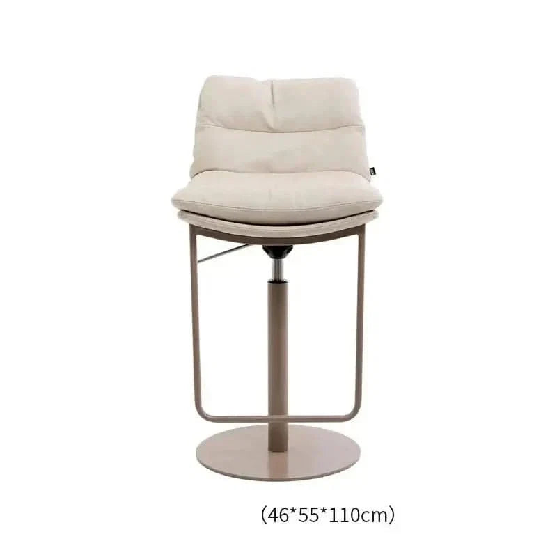 Cocina Leather Bar Chair – Adjustable Swivel Counter Stool with Metal Base