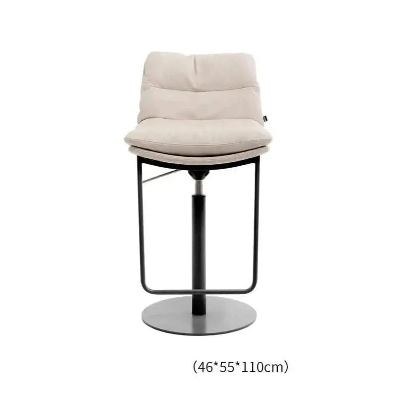 Cocina Leather Bar Chair – Adjustable Swivel Counter Stool with Metal Base