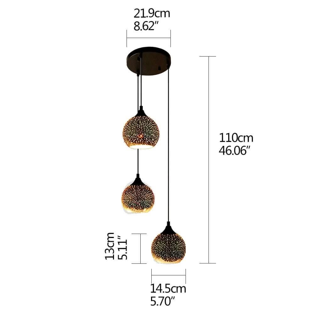 Colourful Fireworks Starry Sky Glass Chandelier – Art Deco Pendant Light