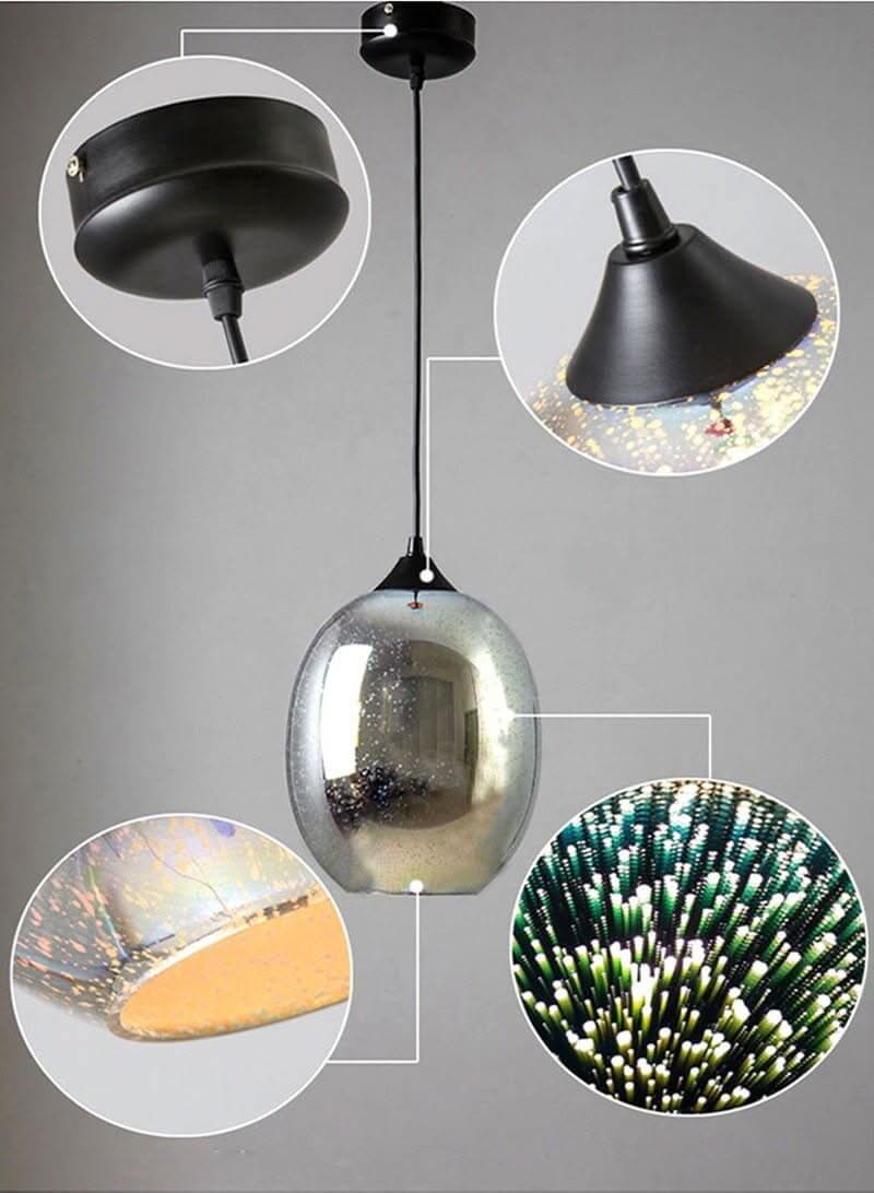 Colourful Fireworks Starry Sky Glass Chandelier – Art Deco Pendant Light
