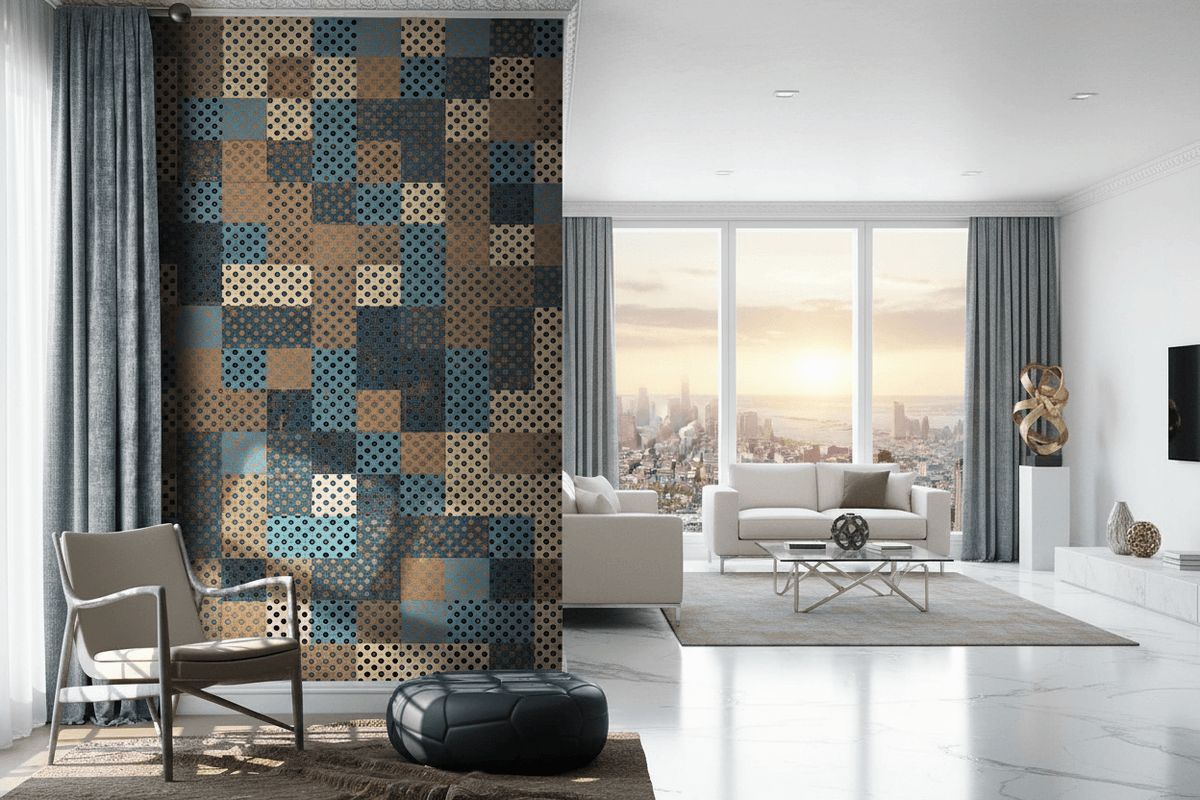 Colourful Geometric Squares Wallpaper Mural