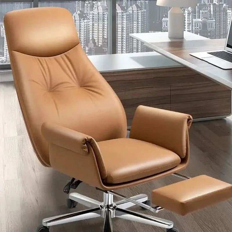 Comfortable Adjustable Executive Leather Office Chair – Modern Swivel Ergonomic Design