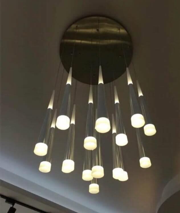 Cone Tubes Staircase Chandelier – Art Deco LED Pendant Light