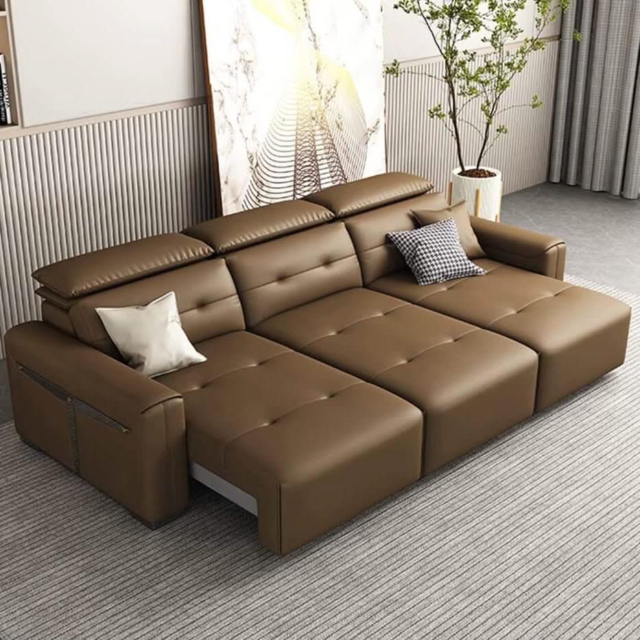 Convertible Sofa Bed – Multifunctional Leather Sofa Set, 2-in-1 Design