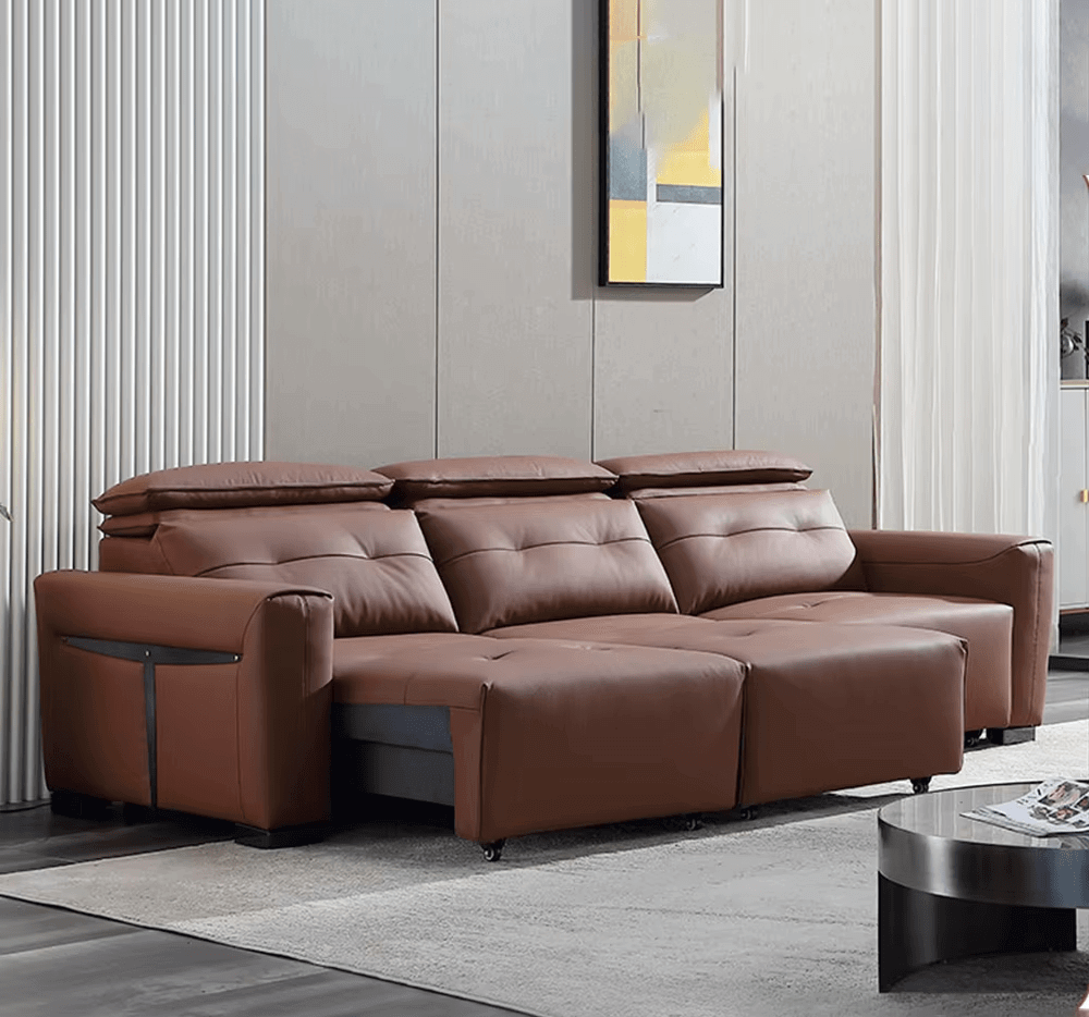 Convertible Sofa Bed – Multifunctional Leather Sofa Set, 2-in-1 Design