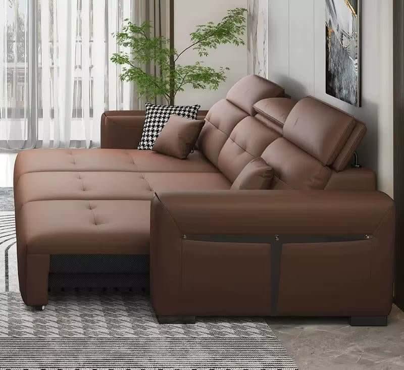 Convertible Sofa Bed – Multifunctional Leather Sofa Set, 2-in-1 Design