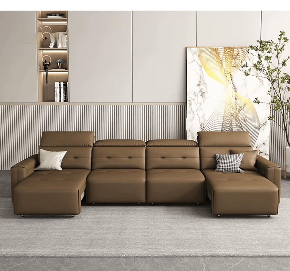 Convertible Sofa Bed – Multifunctional Leather Sofa Set, 2-in-1 Design