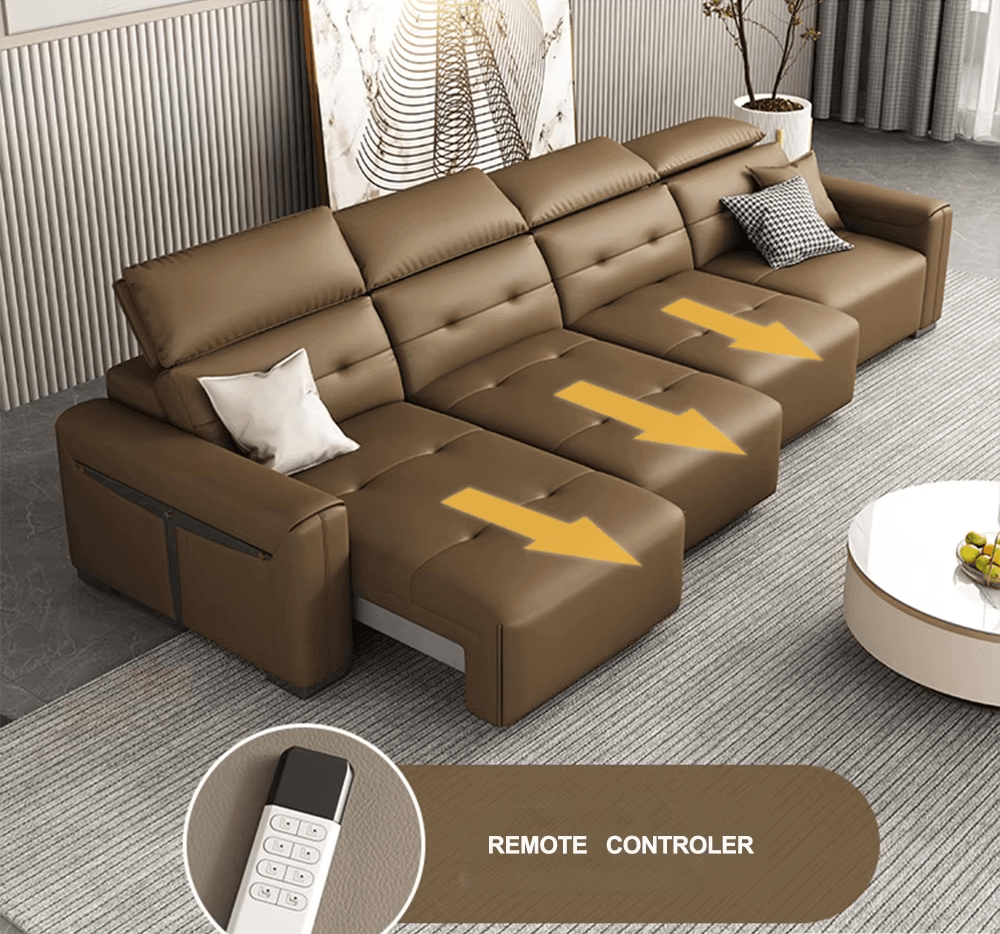 Convertible Sofa Bed – Multifunctional Leather Sofa Set, 2-in-1 Design