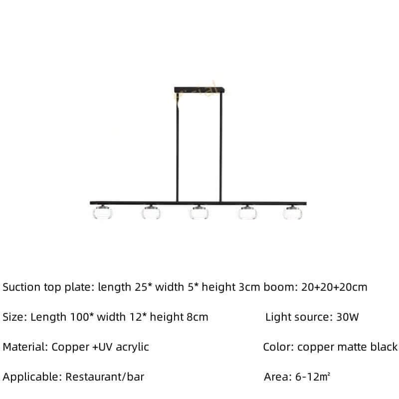 Copper Strip Creative LED Bar Hanging Light for Kitchen Island