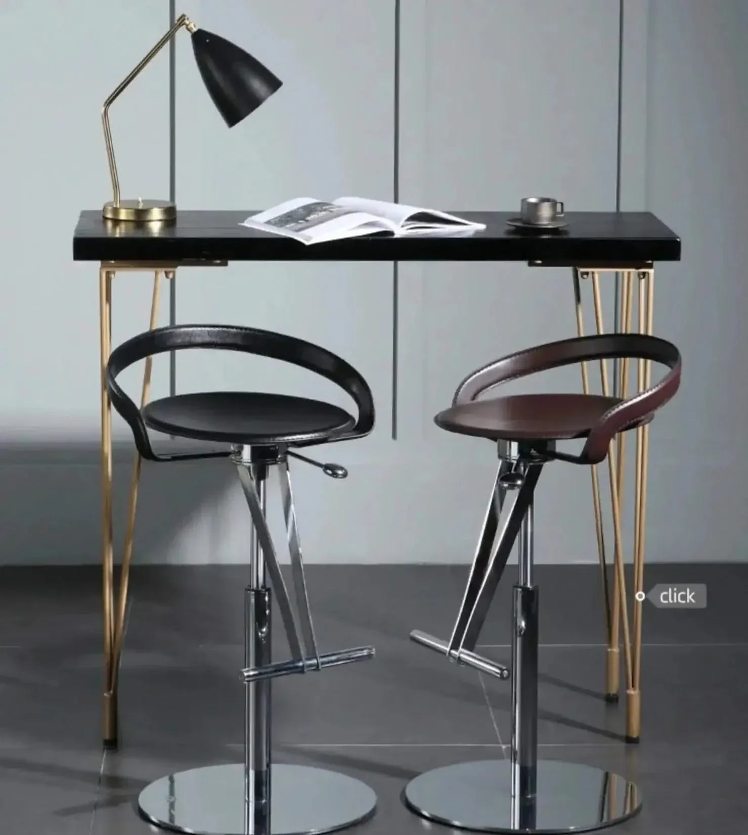 Counter Ergonomic Swivel Bar Chair for Kitchen Island – Brown, Black, Red, White & Mud