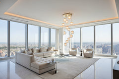 Crystal Ball Staircase Chandelier – Luxury LED Pendant, 1 to 30 Lights, 3 Colour Modes