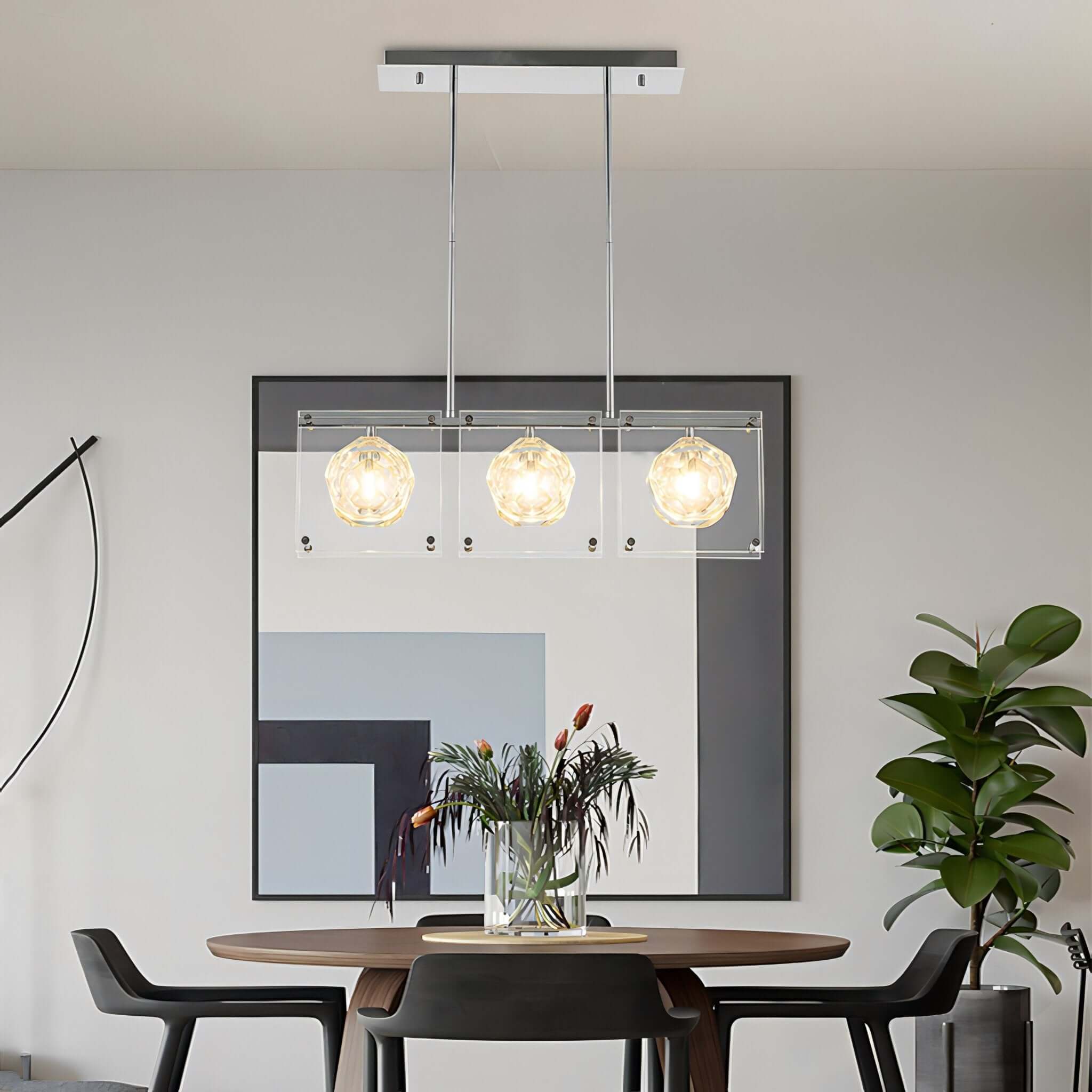 Crystal Balls LED Chandelier for Kitchen Island – Gold & Chrome, 1 to 10 Lights