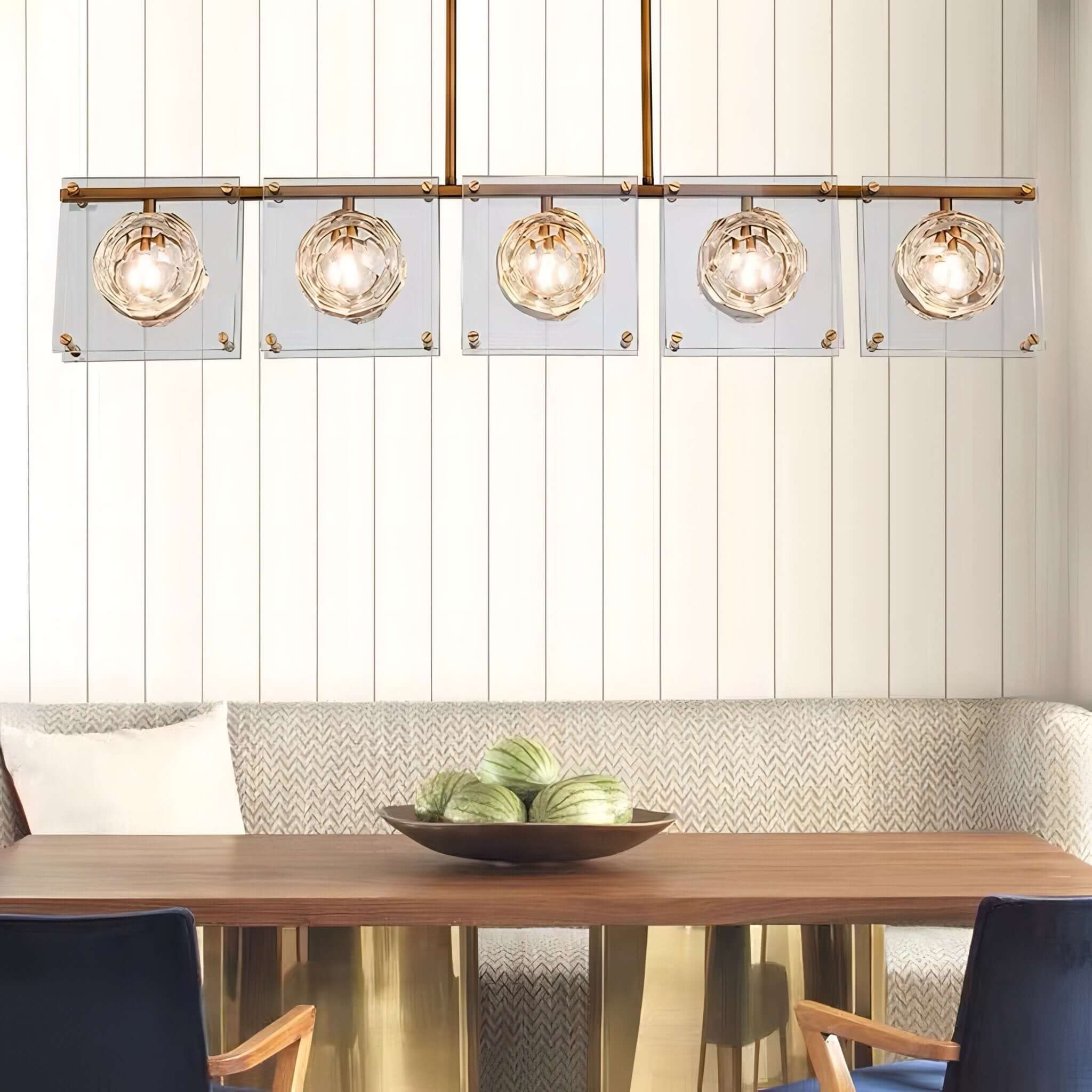 Crystal Balls LED Chandelier for Kitchen Island – Gold & Chrome, 1 to 10 Lights