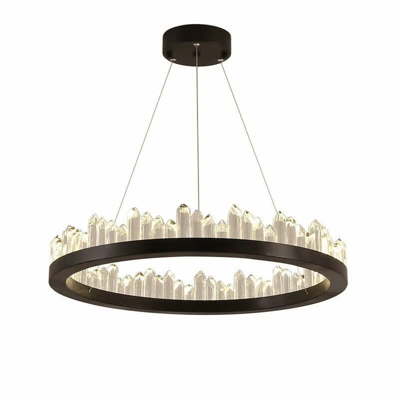 Crystal Chandelier – Black & Gold in 6 Sizes, Warm, White & Dimmable Light