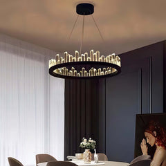 Crystal Chandelier – Black & Gold in 6 Sizes, Warm, White & Dimmable Light