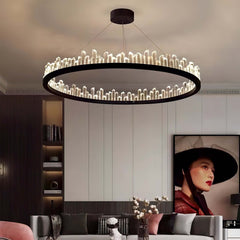 Crystal Chandelier – Black & Gold in 6 Sizes, Warm, White & Dimmable Light