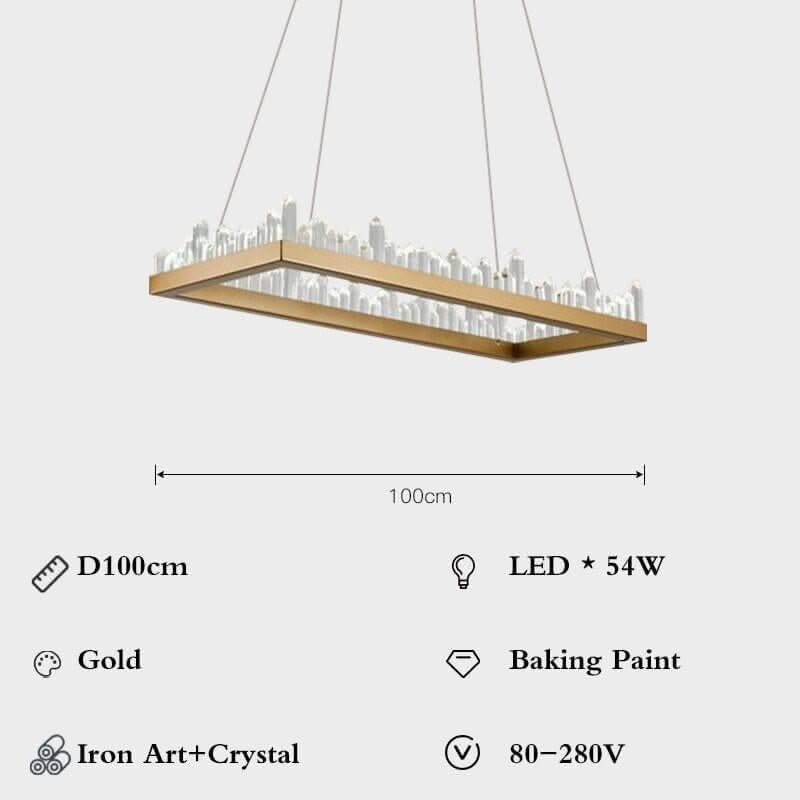Crystal Chandelier – Black & Gold in 6 Sizes, Warm, White & Dimmable Light