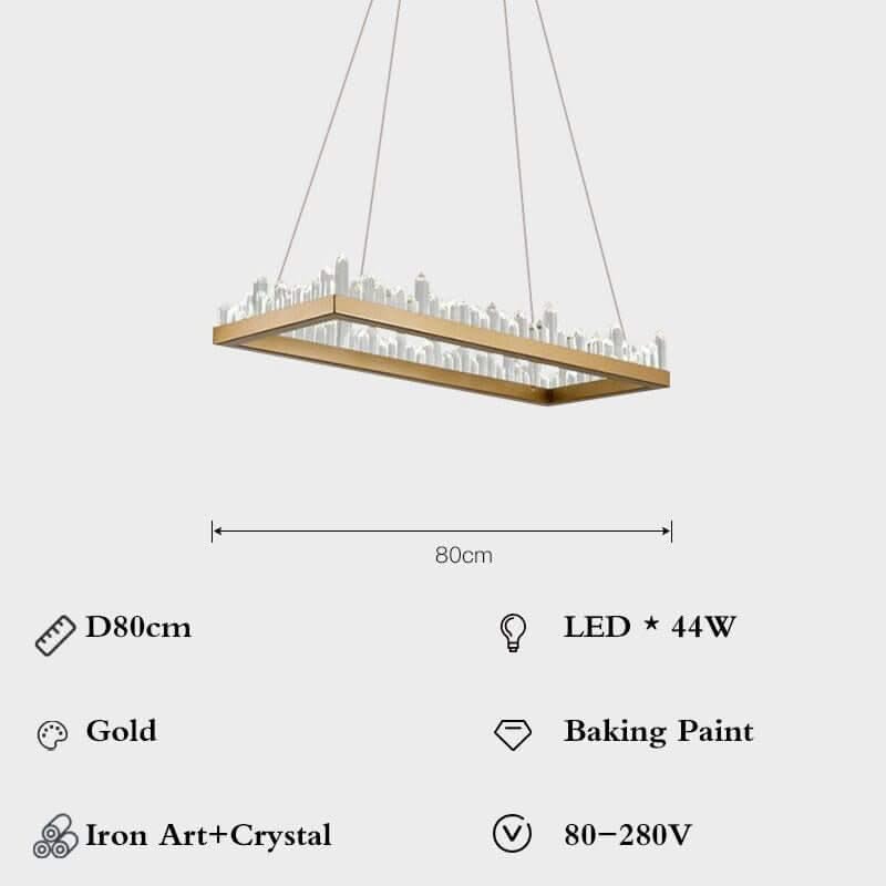 Crystal Chandelier – Black & Gold in 6 Sizes, Warm, White & Dimmable Light
