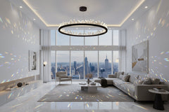 Crystal Chandelier – Black & Gold in 6 Sizes, Warm, White & Dimmable Light