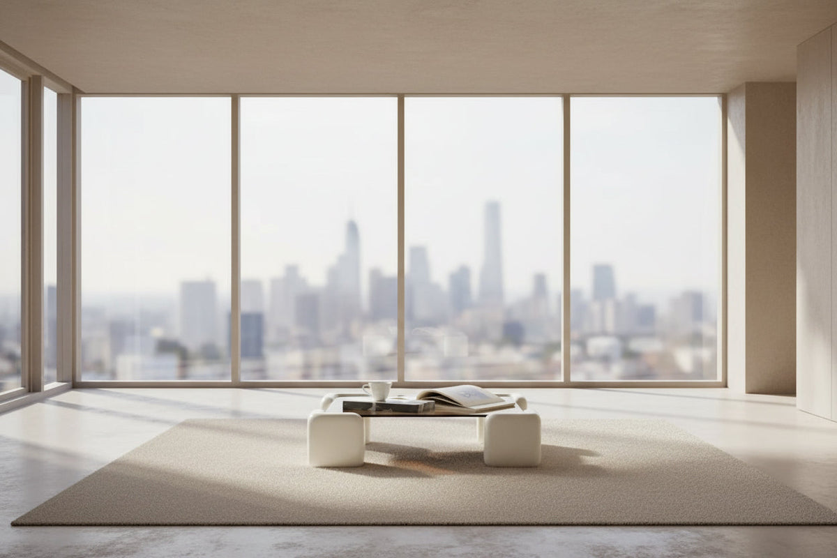 Crystal Clear Pine Wood Square Coffee Table – Toughened Glass Top, 80x80cm, Artistic