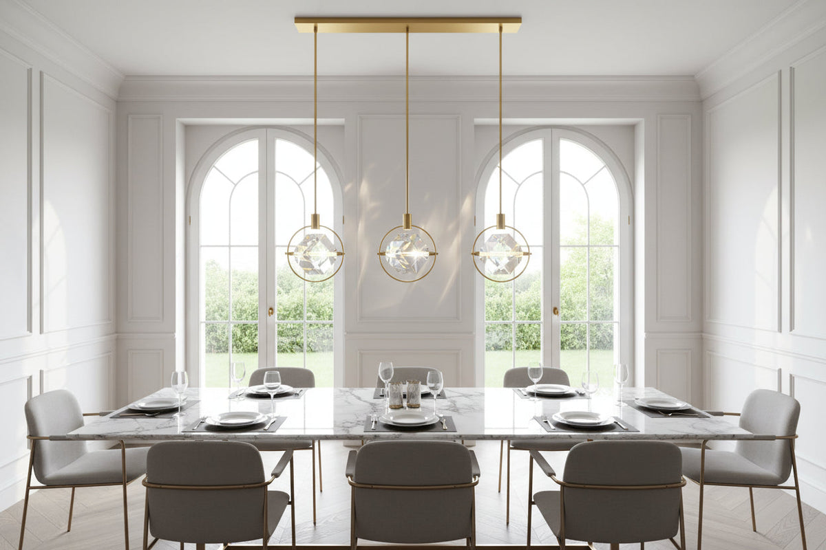 Crystal Cube Rotatable LED Pendant Chandelier – Round & Long, Type A & B