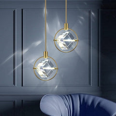 Crystal Cube Rotatable LED Pendant Chandelier – Round & Long, Type A & B