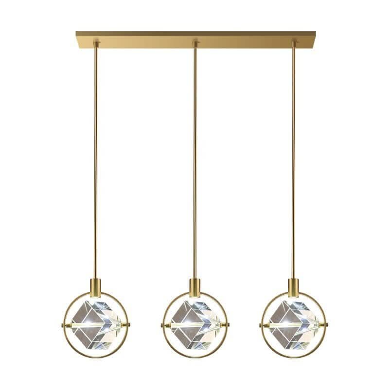 Crystal Cube Rotatable LED Pendant Chandelier – Round & Long, Type A & B