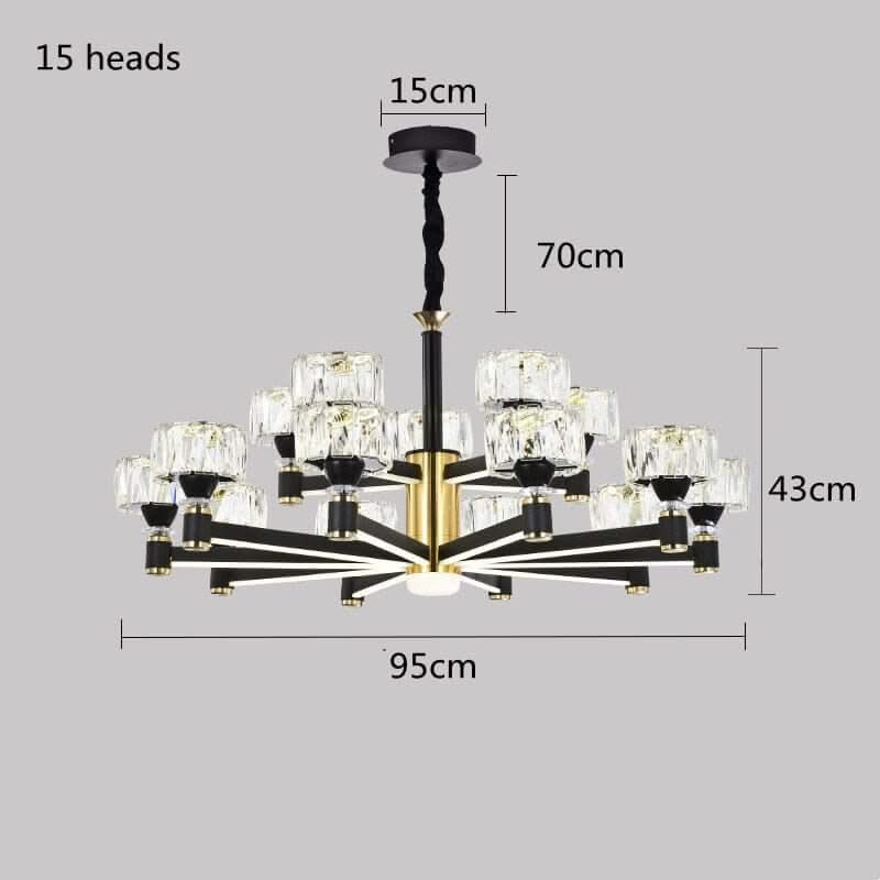 Crystal Cylinders LED Chandelier – Modern Luxury Dimmable Ceiling Light