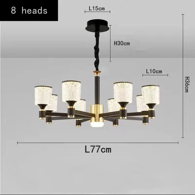 Crystal Cylinders LED Chandelier – Modern Luxury Dimmable Ceiling Light